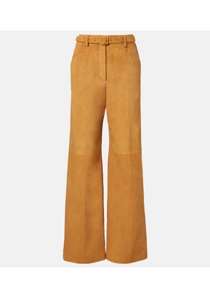 Gabriela Hearst Norman belted suede wide-leg pants