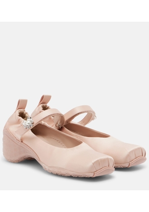 Simone Rocha Ballet Runner crystal-embellished satin pumps
