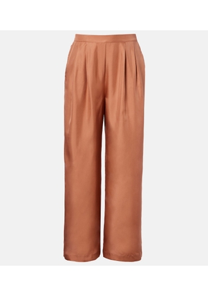Asceno Isola pleated silk twill wide-leg pants