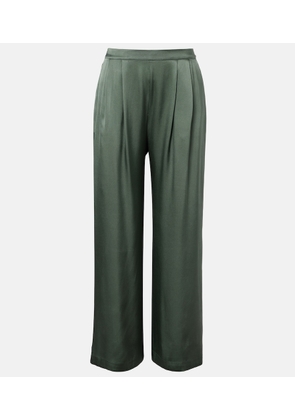 Asceno Isola pleated silk twill wide-leg pants