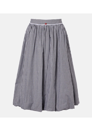 Bananhot Alba gingham cotton poplin midi skirt