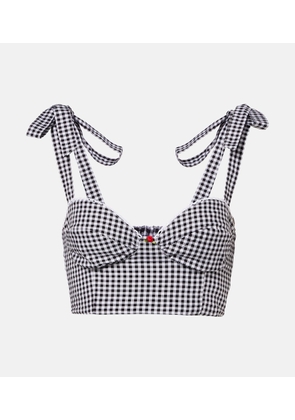 Bananhot Alba gingham cotton poplin crop top