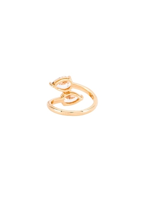 Ettika Wrap Crystal Ring in Metallic Gold. Size 6. Also in 7, 8.