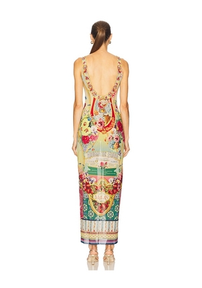 Camilla Square Neck Long Dress in Cream. Size M. Also in L.