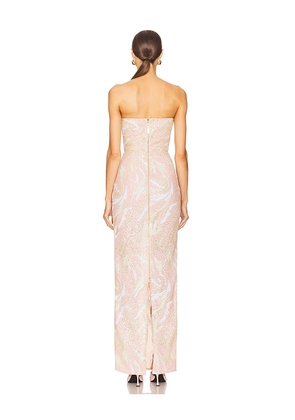 Bronx and Banco Dahlia Strapless Maxi Dress in Blush Multi. Size L. Also in M.