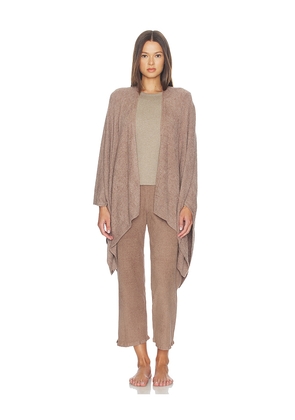 Barefoot Dreams CozyChic Lite Weekend Wrap in Tan.