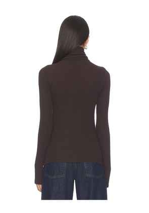 Enza Costa Sweater Knit Turtleneck Top in Chocolate. Size M. Also in XS.