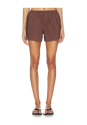 EAVES Aven Short in Chocolate. Size XS. Also in XXS, S, M, L, XL.