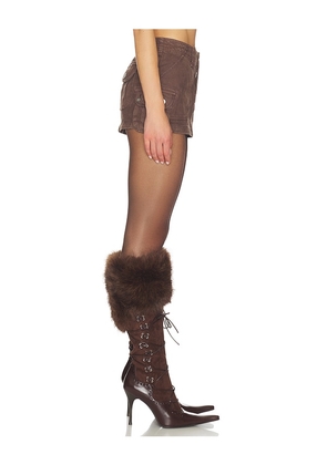 GUIZIO Anais Cargo Mini Skirt in Chocolate. Size M. Also in L, S, XS.