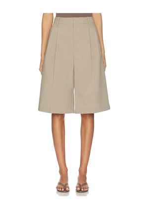 EAVES Colby Long Short in Taupe. Size XS. Also in XXS, S, M, L, XL.