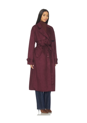 ALL THE WAYS Moxie Faux Suede Coat in Wine. Size L. Also in M, S.