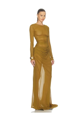 Camila Coelho Marisa Gown in Mustard. Size XS. Also in M, L.