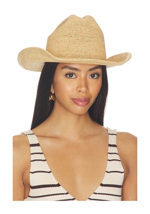 Brixton Odessa Straw Packable Cowboy Hat in Tan. Size XS/S. Also in M/L.
