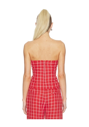 Amanda Uprichard Soho Top in Red. Size S. Also in L, M, XL, XS.