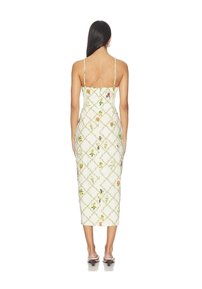 Amanda Uprichard Abby Midi Dress in Cream. Size S. Also in XS, XL.