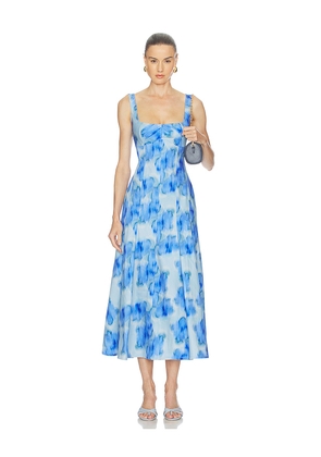 Clea Charlie Pleat Dress in Blue. Size M. Also in L, S, XS.