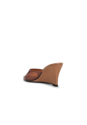 BLACK SUEDE STUDIO Alper 70 Wedge Sandal in Brown. Size 36. Also in 37, 37.5, 38, 38.5, 39, 39.5, 40.