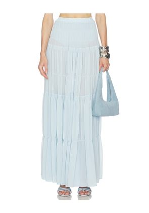 Camila Coelho Yara Maxi Skirt in Blue. Size XS. Also in XXS, S, M, L.