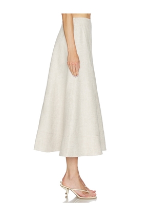 Camila Coelho Malena Linen Midi Skirt in Neutral. Size XS. Also in L, XL.