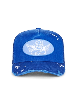 Boys Lie Royal B Trucker Hat in Royal Blue.