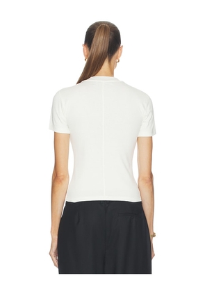 EAVES Bonnie High Neck Baby Tee in White. Size XS. Also in M, S, XL, XXS.