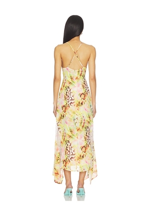 AFRM Christina Dress in Yellow,Pink. Size S. Also in XXS, XS, M, L, XL.