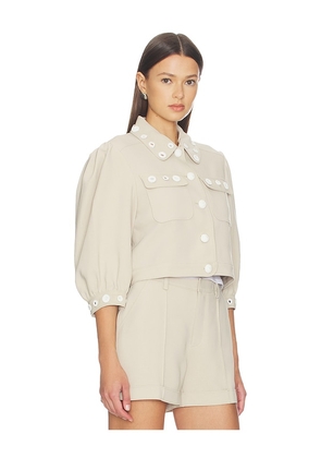 Cinq a Sept Crochet Mirrors Gilliana Jacket in Brown. Size XS. Also in S, M, L.