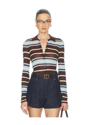 ALIGNE Sue-ellen Sheet Knitted Shirt in Brown. Size 0. Also in 2, 4, 6, 8, 10, 12.