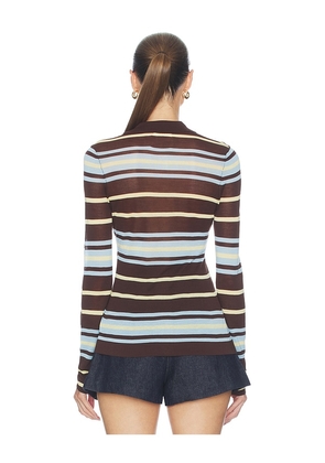 ALIGNE Sue-ellen Sheet Knitted Shirt in Brown. Size 0. Also in 2, 4.