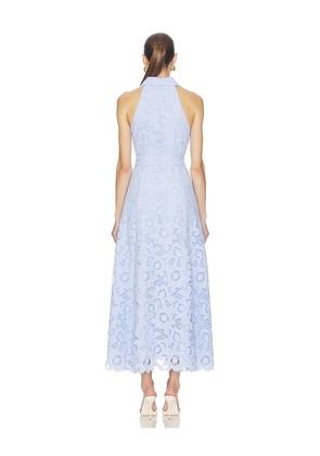 ELLIATT Lacy Collared Maxi Dress in Blue. Size XS. Also in M, L.