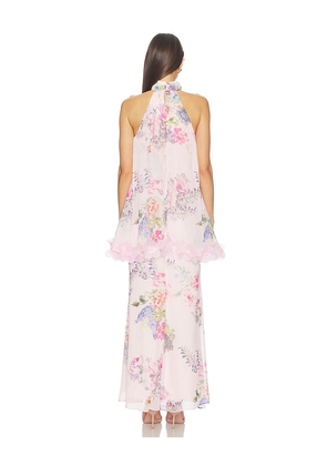 ELLIATT Millie Tiered Gown in Pink. Size S. Also in XS, M, L, XL.