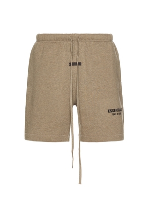 Fear of God ESSENTIALS Soccer Fleece Shorts in Grey. Size XS. Also in S, M, L, XL/1X, XXL/2X.
