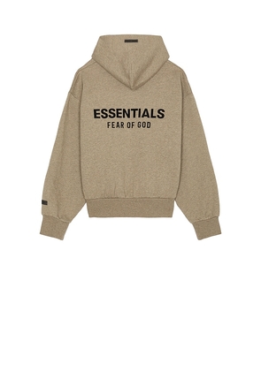 Fear of God ESSENTIALS Classic Fit Fleece Zip Up Hoodie in Neutral. Size XS. Also in S, M, L, XL/1X, XXL/2X.