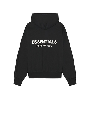 Fear of God ESSENTIALS Classic Fit Fleece Zip Up Hoodie in Black. Size XS. Also in S, M, L, XL/1X.