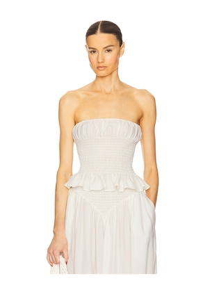 Helsa The Smocked Tunic in Silk And Wool in Ivory. Size S. Also in M.