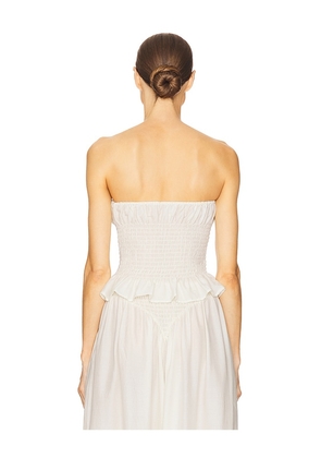 Helsa The Smocked Tunic in Silk And Wool in Ivory. Size S. Also in M.