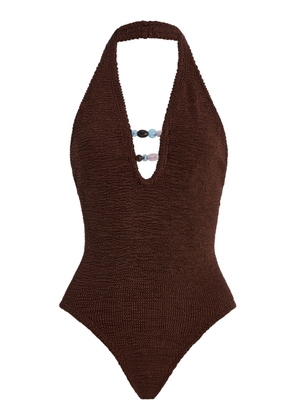 Hunza G Adriana Beaded One-Piece Swimsuit - Moda Operandi