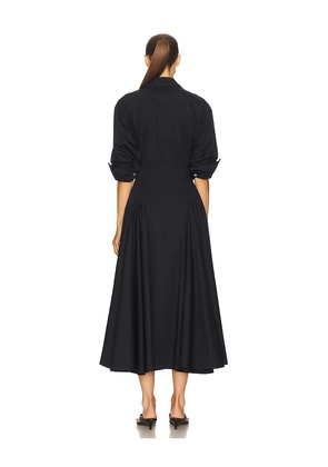 Helsa Godet Shirt Dress in Black. Size L. Also in M, S, XS, XXS.
