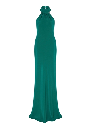 ILA THE BRAND Venus Satin Maxi Halter Dress - Moda Operandi