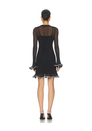 SIMKHAI Zelda Long Sleeve Mini Dress in Black. Size M. Also in XS, S.