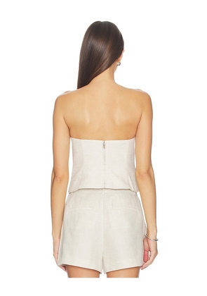 Good American Linen Strapless Top in Cream. Size XS. Also in S, M, L, XL.