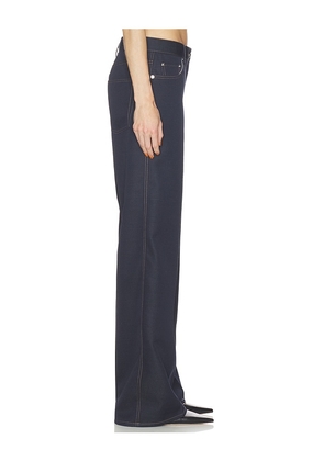 Helmut Lang Relaxed Bootcut Pant in Navy. Size 24. Also in 25, 26, 27, 28.