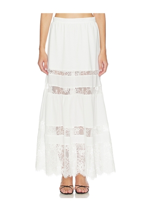 fleur du mal Adeline Maxi Skirt in White. Size XS. Also in L, M, S.