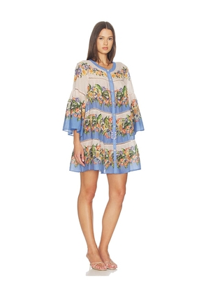 FARM Rio Mini Dress in Blue,Rose. Size XS. Also in S.