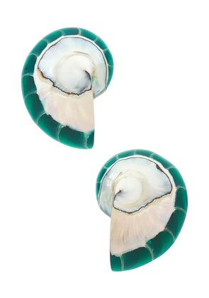 Julietta Nautilus Earrings in Teal.