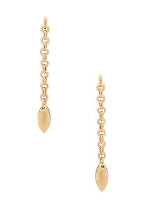 Jennifer Fisher Link Linear Earrings in Metallic Gold.
