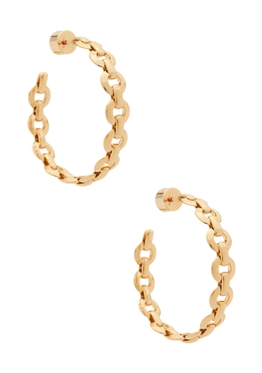 Jennifer Fisher Link Baby Hoop Earrings in Metallic Gold.