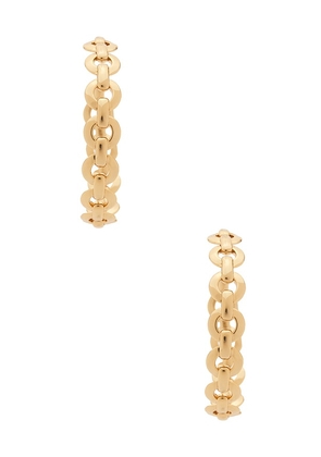 Jennifer Fisher Link Baby Hoop Earrings in Metallic Gold.