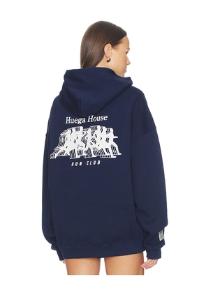 Huega House Miler Hoodie in Navy. Size L. Also in S, M, XL/1X.
