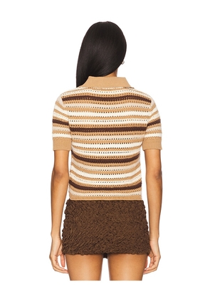 Lovers and Friends Lucia Polo Top in Brown. Size S. Also in XS, XL.